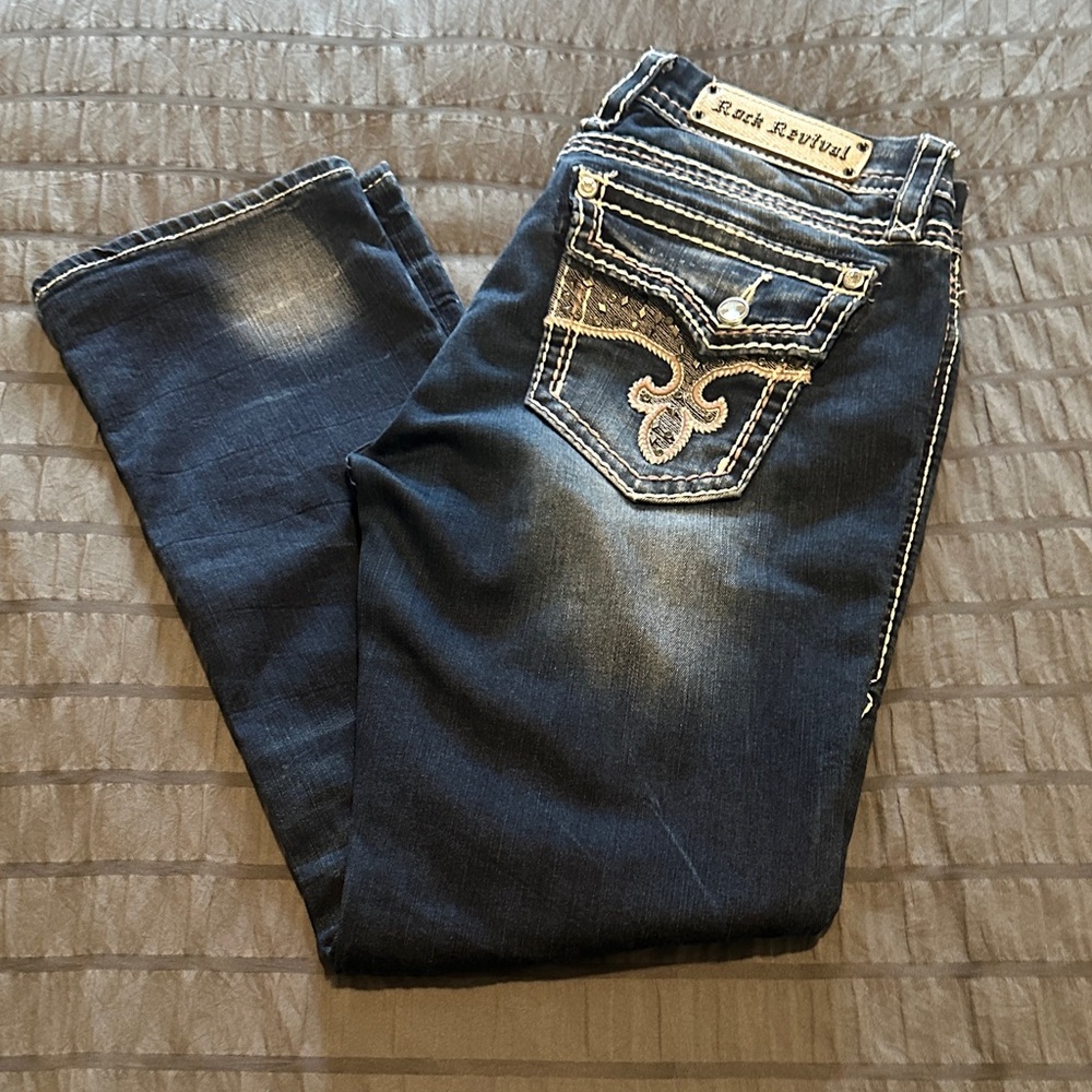 Rock Revival Dark Blue Capri Jeans